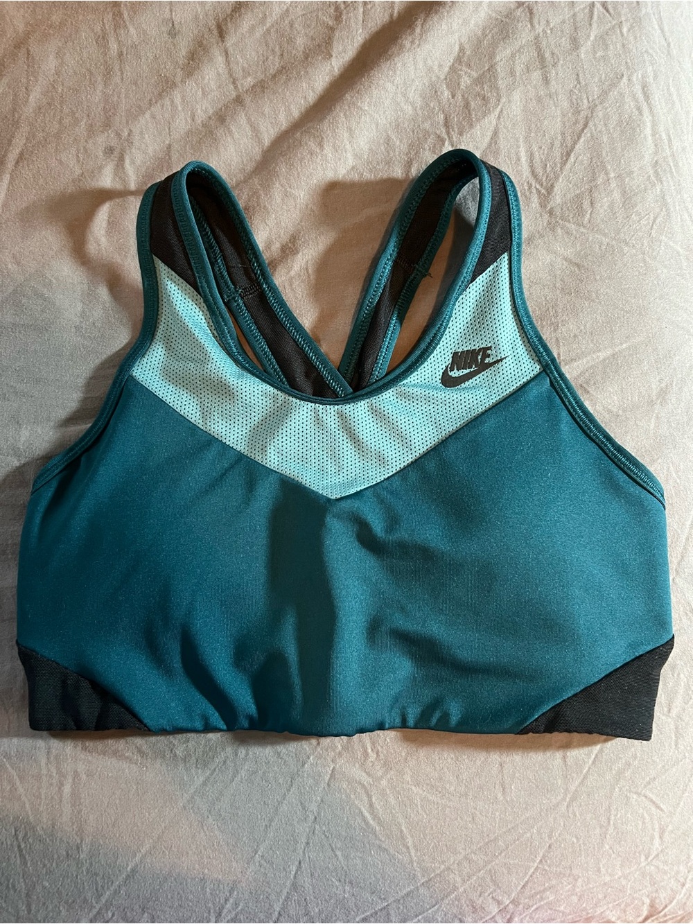 Nike Women's Teal & Light Teal Racerback Sports Bra